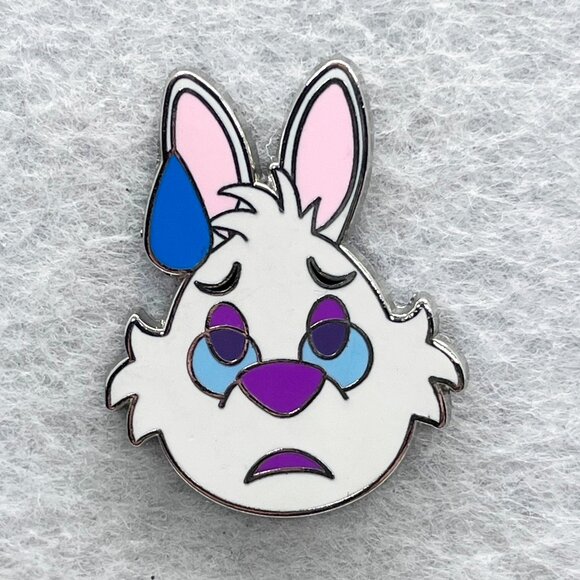 Disney Jewelry - 🔮 5/$25 Disney Alice in Wonderland White Rabbit Nervous Emoji Pin